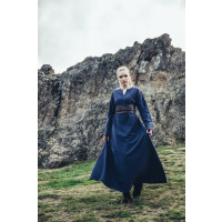 Vestido vikingo de algodón "Valdis" Azul de medianoche