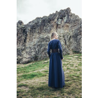 Vestido vikingo de algodón "Valdis" Azul de medianoche XS