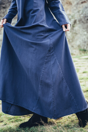 Vestido vikingo de algodón "Valdis" Azul de medianoche XXL