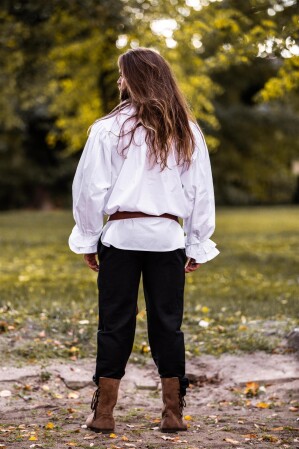 Frilled pirate shirt "Dracula" White XXL