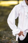 Frilled pirate shirt "Dracula" White XXL