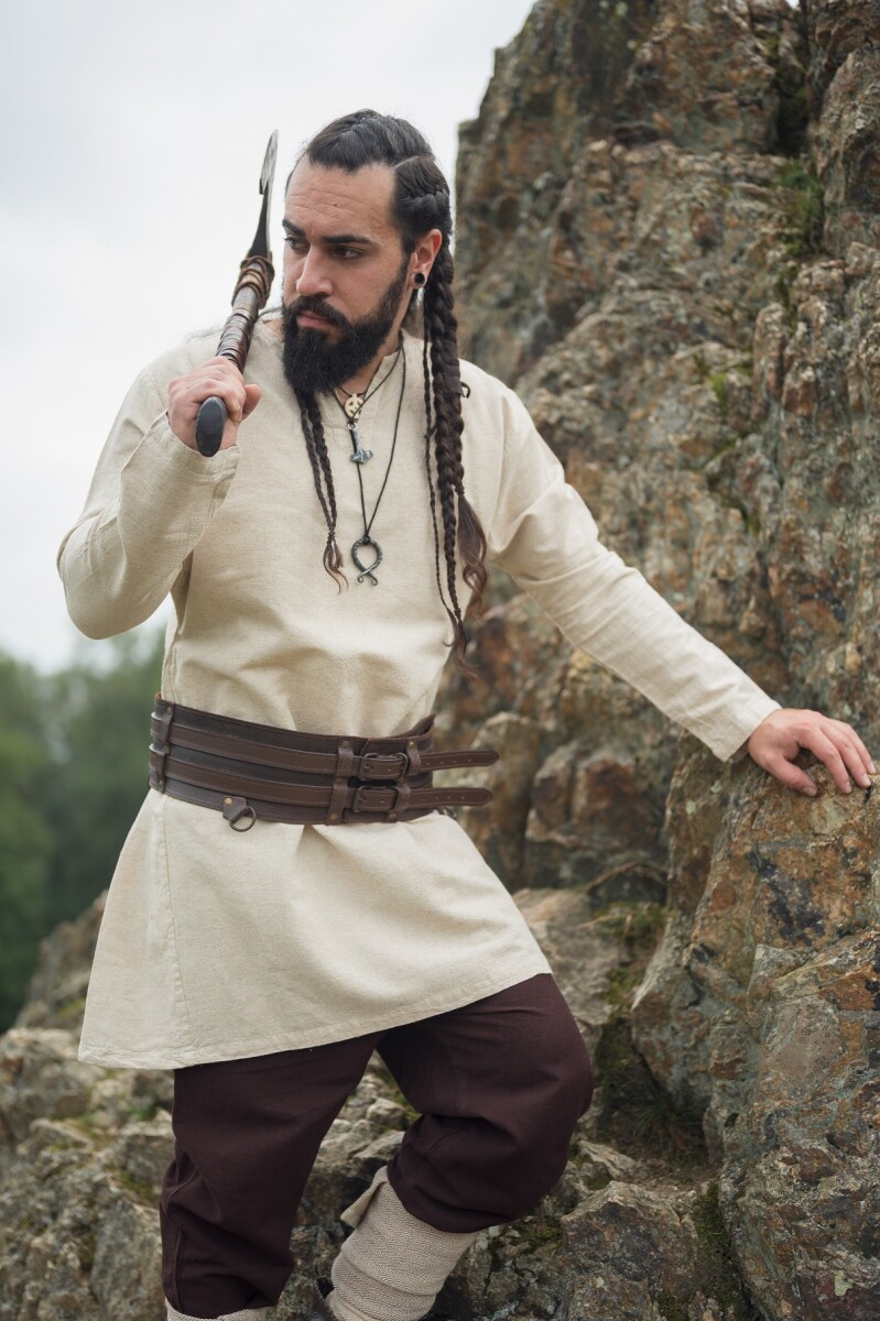 Tunique de lin viking "Ragnar" Ècru M