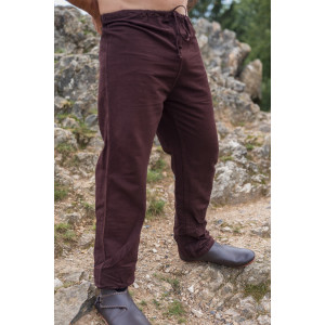 Pantalones de lino "Asmund" Marrón oscuro