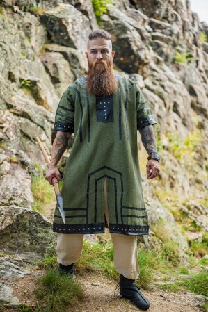 Wikinger Tunika kurzarm "Rollo" Grün S