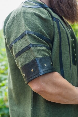 Viking tunic short sleeve "Rollo" Green L