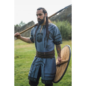 Viking tunic short sleeve "Rollo" Blue grey S