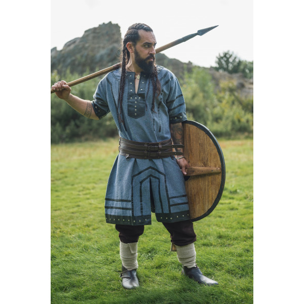 Viking tunic short sleeve "Rollo" Blue grey XXXL
