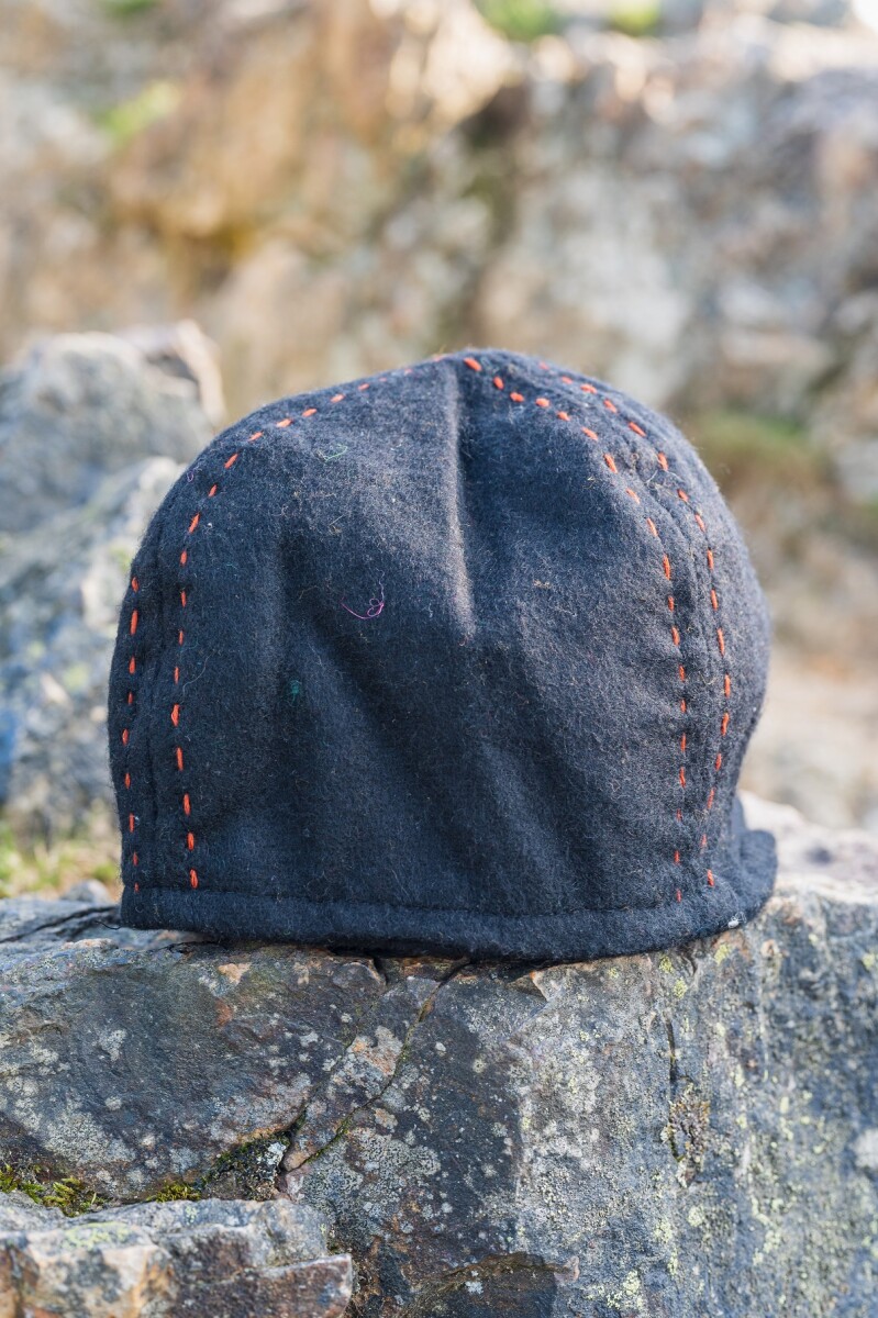 Chapeau en laine viking "Sjard" Noir S/M- 54/56