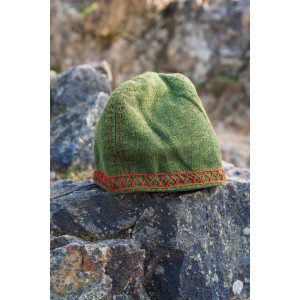 Viking cap with embroidery "Anders" Green S/M- 54/56