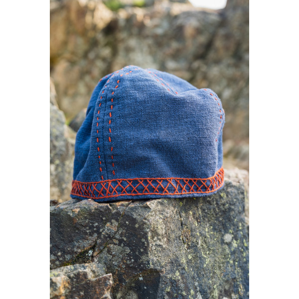Viking cap with embroidery Anders Blue
