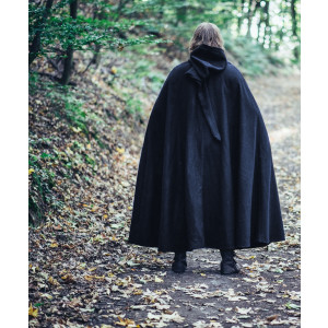 Wool cape "Lorenz" long hood and buckle 160 cm...