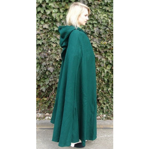Mantella in lana "Lorenz" cappuccio lungo e fibbia di 160 cm di lunghezza Verde