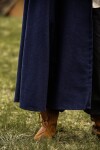 Capa de lana con capucha larga "Hervir" Azul 160 cm
