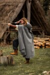 Wollumhang mit langer Kapuze "Hervir" Grau 160 cm