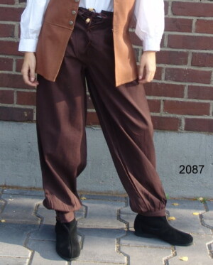 Pantaloni medievali "Gerold" Marrone scuro S