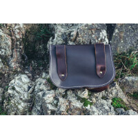 Viking leather belt bag "Hulda" with Celtic knot Brown