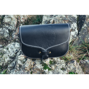 Viking leather belt bag "Folkvar" with Vegvisir...