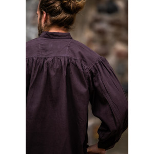2055 Camisa medieval de cuello alto con cordones