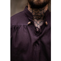 2055 Medieval stand-up collar lace-up shirt