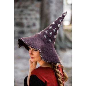 Chapeau de sorcière "Star" Brun