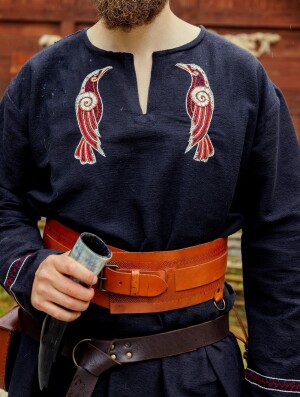 Viking Tunic "Hugin & Munin" Black S