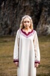 Wikinger Kleid "Lagertha" Natur/Rot XS