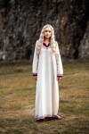 Wikinger Kleid "Lagertha" Natur/Rot XS