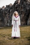 Robe Viking "Lagertha" Écru/Rouge S