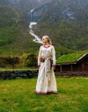 Robe Viking "Lagertha" Écru/Rouge S