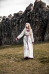 Robe Viking "Lagertha" Écru/Rouge S