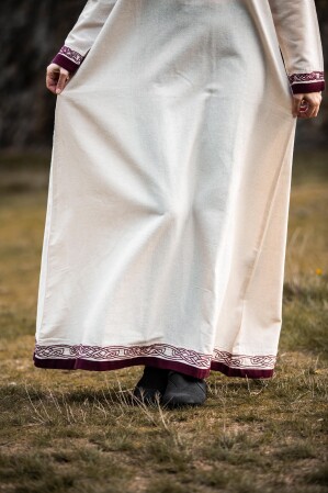 Vestido Vikingo "Lagertha" Natural/Rojo L