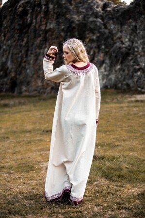 Vestido Vikingo "Lagertha" Natural/Rojo L