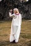 Viking dress "Lagertha" Natural/Red XXL