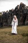 Robe Viking "Lagertha" Écru/Rouge XXXL