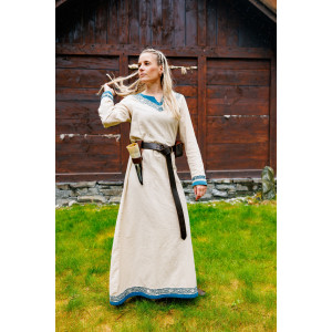 Robe Viking "Lagertha" Écru/Bleu