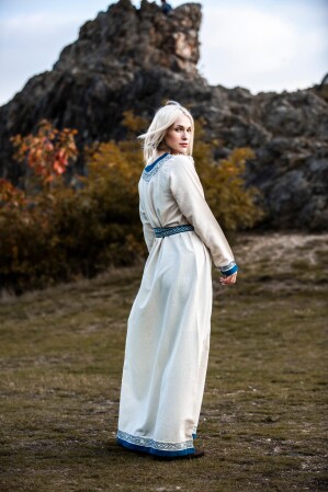 Vestido Vikingo "Lagertha" Natural/Azul S