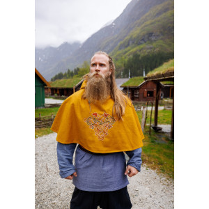 Gugel en laine Viking "Bjomolf" jaune moutarde