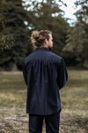 Camicia pirata con collo "James" Nero L