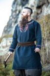 Wikinger Leder Doppelgürtel "Axel" Dunkelbraun 120 cm