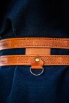 Cintura doppia in pelle Viking "Axel" Marrone cognac 100 cm