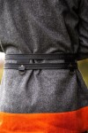 Wikinger Leder Doppelgürtel "Axel" Schwarz 100 cm