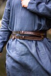 Wikinger Leder Doppelgürtel "Ubbe" Dunkelbraun 140 cm