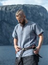 Tunique Viking à manches courtes "Edmund" Bleu-Gris M
