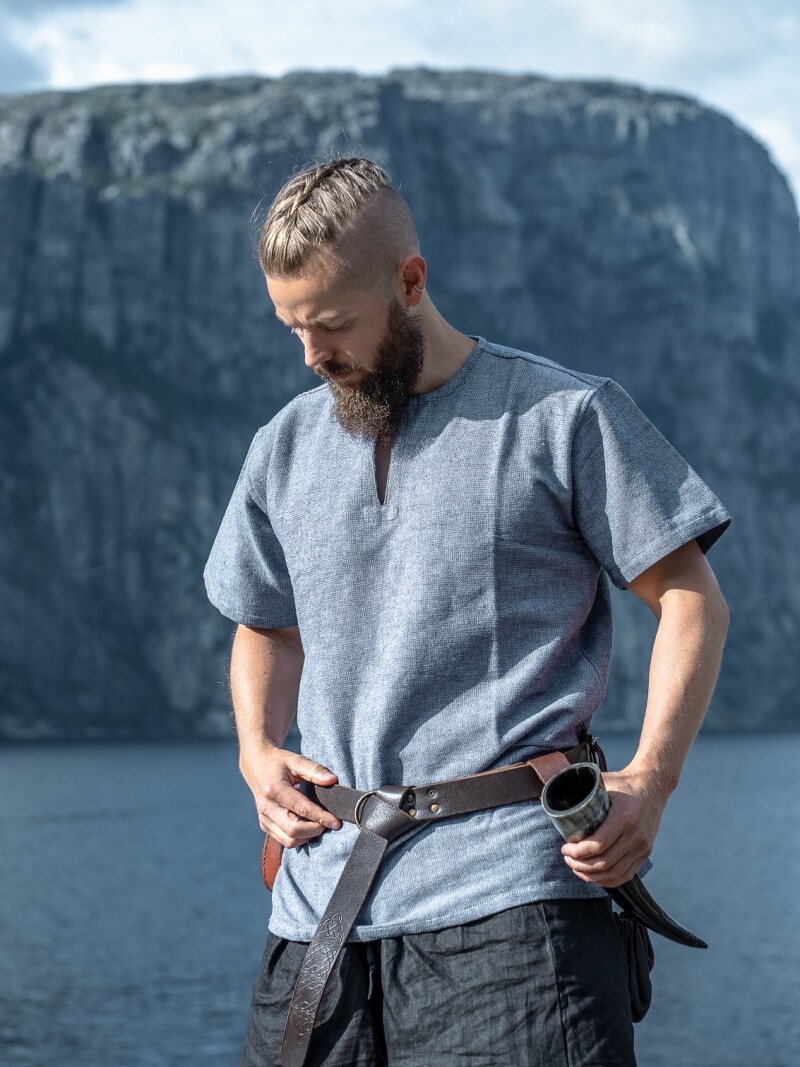 Viking Tunic short sleeve "Edmund" Blue-Gray L