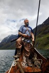 Tunique Viking à manches courtes "Edmund" Bleu-Gris L