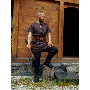 Viking tunic short sleeve "Harbard" Dark brown