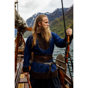 Tunique en laine Viking "Roland" Bleu foncé