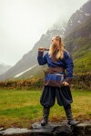 Wikinger Tunika Wolle "Roland" Dunkelblau S