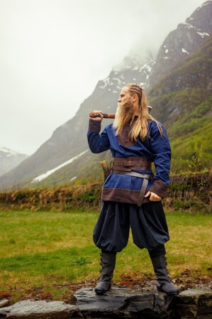 Viking woolen Tunic "Roland" Dark Blue L
