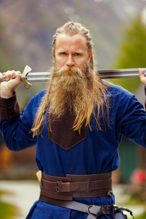 Viking woolen Tunic "Roland" Dark Blue L